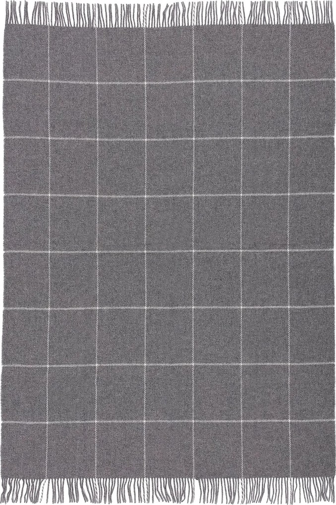 Pléd Zelandia 140x200cm kostkovaná šedá