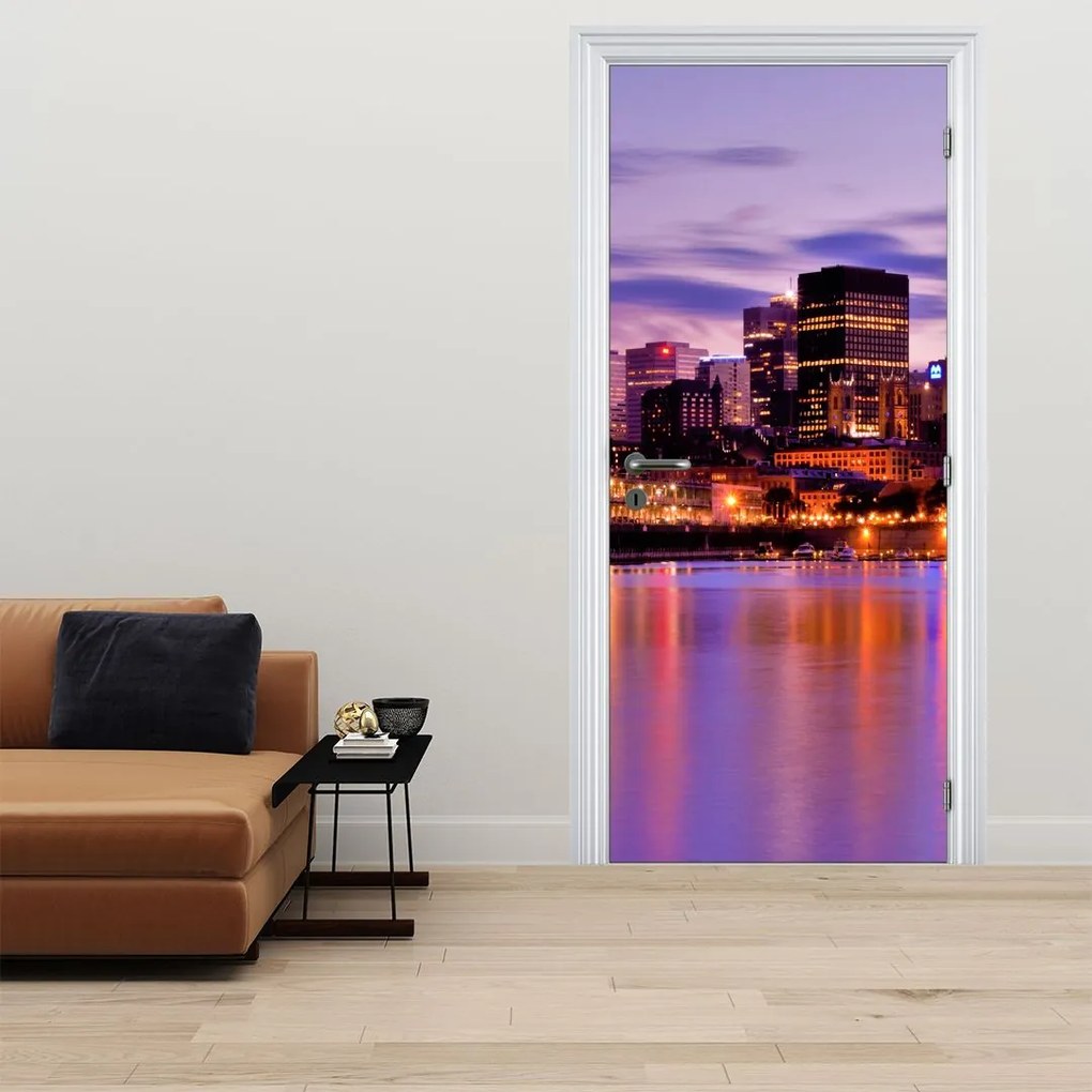 Fototapeta na dvere - Nočné mesto (95x205cm)