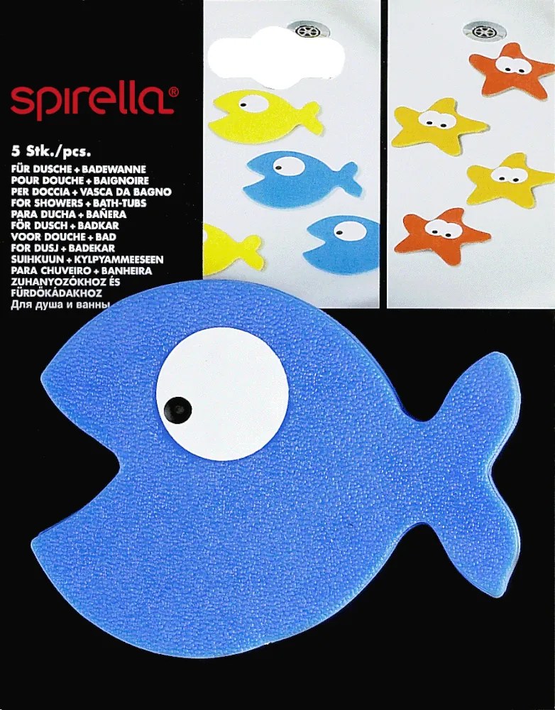 Detské protišmykové podložky v súprave 5 ks do vane 10x13 cm Hungry – Spirella