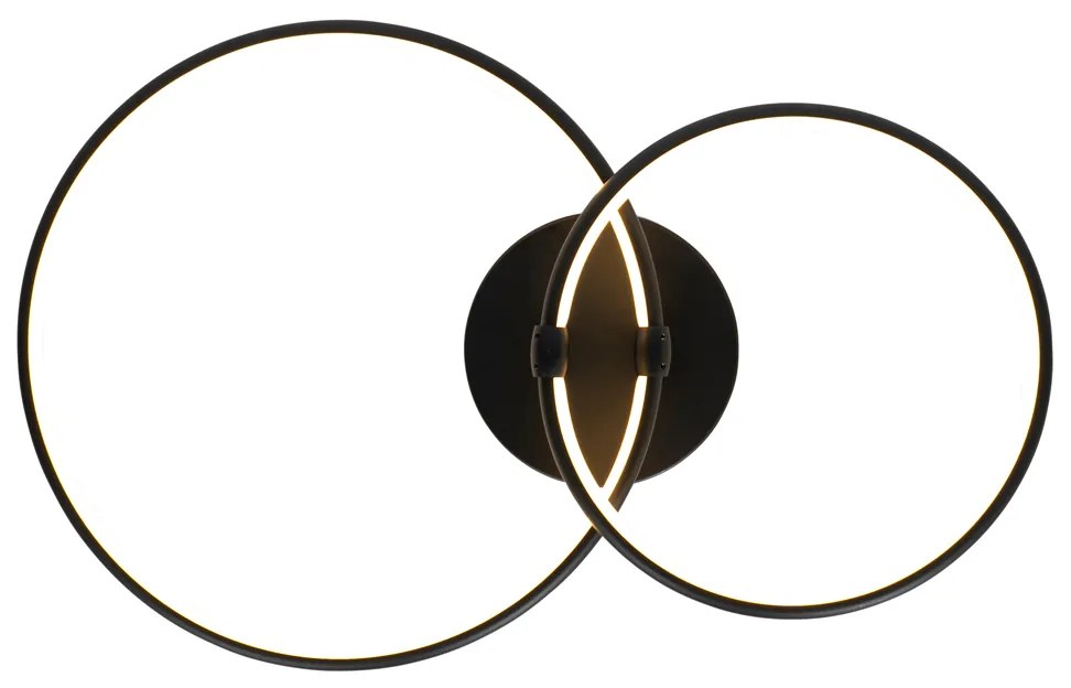 Stropné svietidlo čierne vrátane LED 3-stupňového stmievača 2-svetlo - Joaniqa