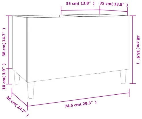 vidaXL Skrinka na platne biela 74,5x38x48 cm kompozitné drevo-