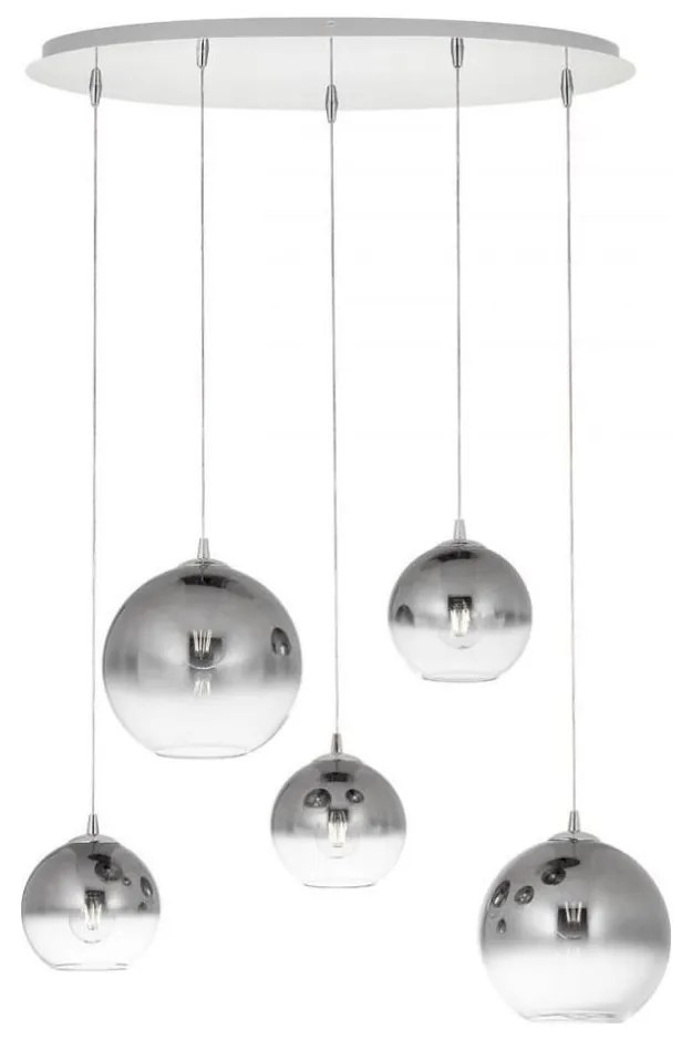 Redo 01-2079 - Luster na lanku BOWL 5xE27/42W/230V dymová