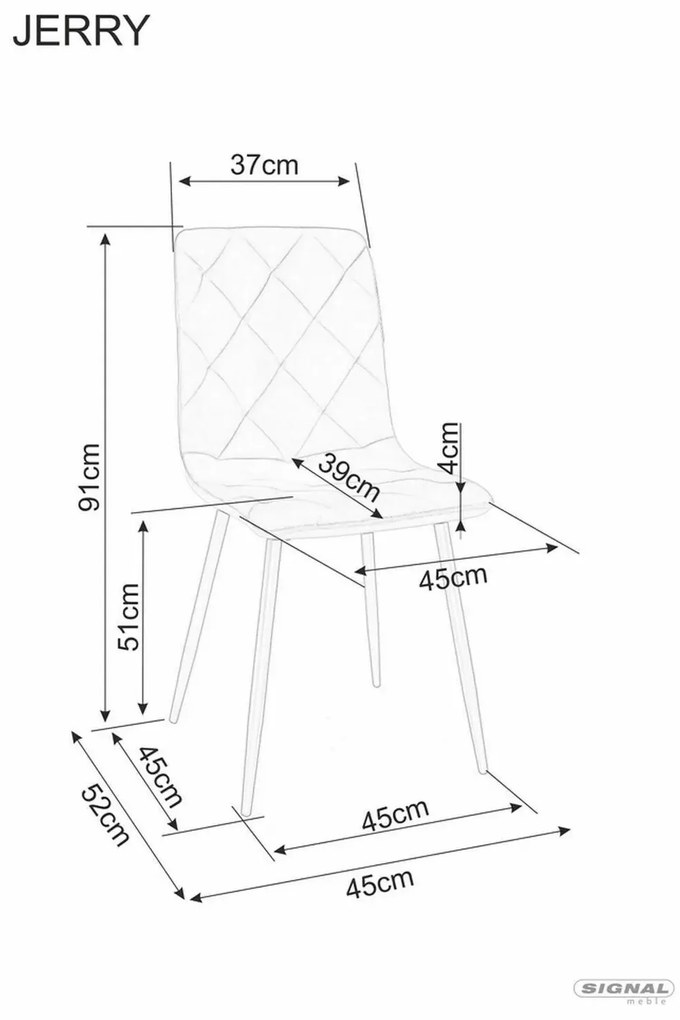 Sametová jídelní židle Jerry šedá