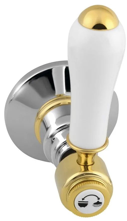 Podomietková sprchová batéria v lesklej strieborno-zlatej farbe (2 výstupy) Antea – Sapho