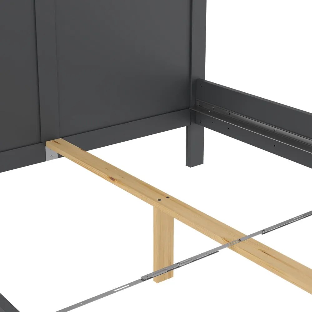 Sivá dvojlôžková posteľ 140x200 cm Paris – Tvilum