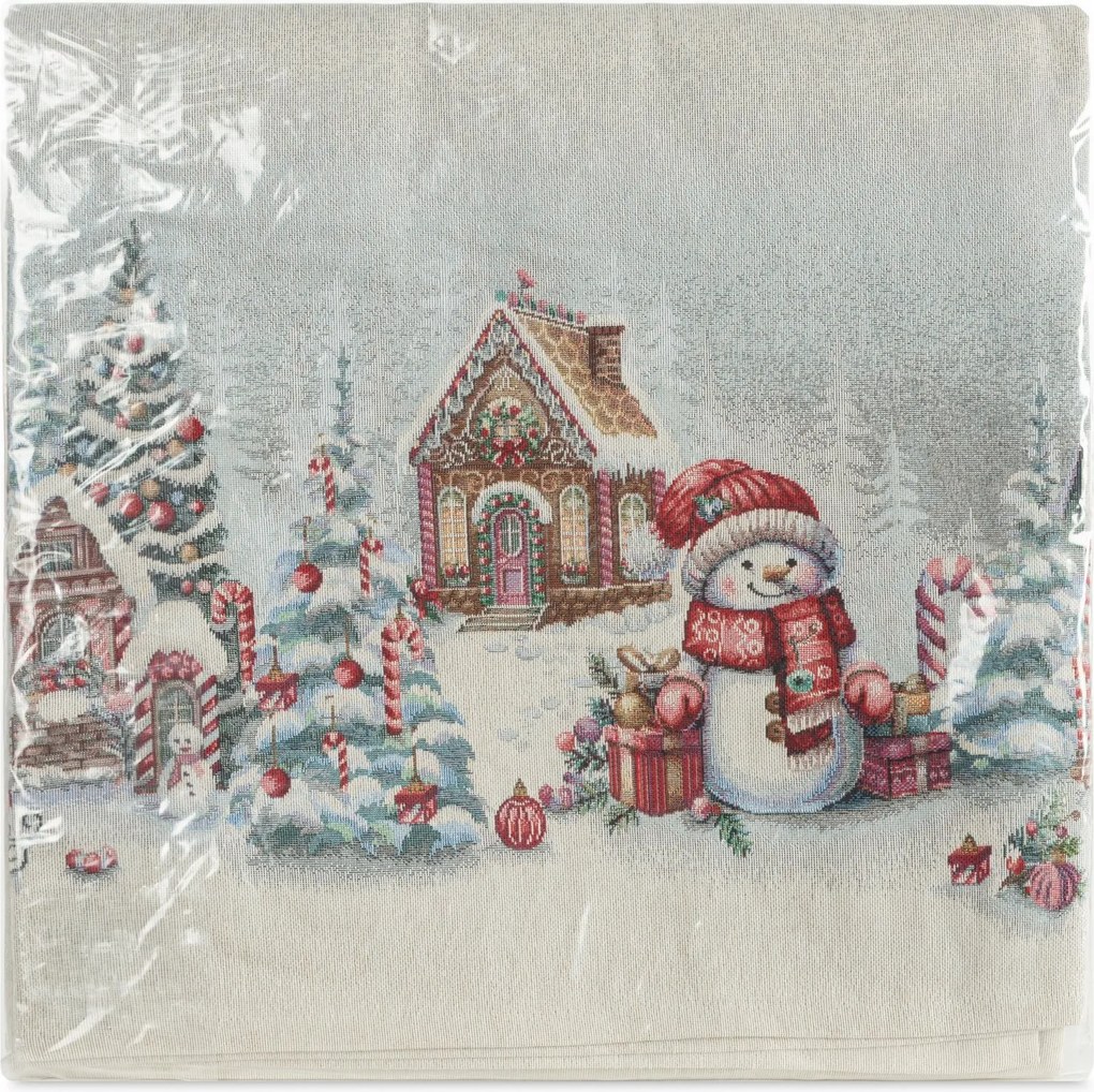 VIANOČNÝ GOBELÍNOVÝ OBRUS NOELVILLE 140X180 CM VZOROVANÝ