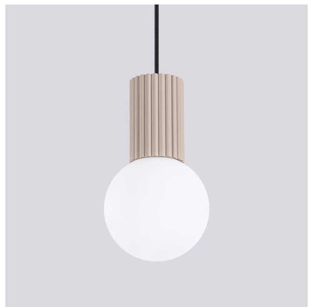 Taupe závesné svietidlo so skleneným tienidlom ø 12 cm Orbital – Sollux