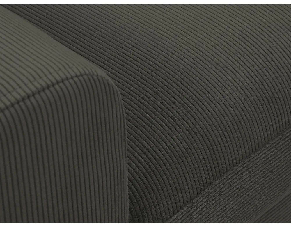 Čierna menčestrová rozkladacia/s úložným priestorom rohová pohovka (pravý roh/s leňoškou) Kyoto – Cosmopolitan Design