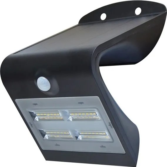 LEDKO Solárne nástenné svietidlo so senzorom LED/3,2W IP65 čierne LDK08427L