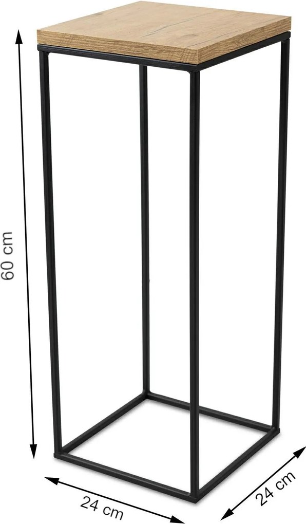 STOJAN NA KVETINÁČ BASICLOFT 60X24X24 CM ČIERNA/HNEDÁ