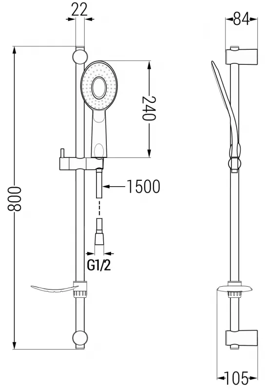 Mexen sprchový set DF73, chróm, 785734582-00