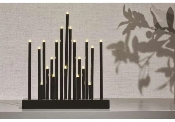 LED Vianočný svietnik 20xLED/3xAA čierna