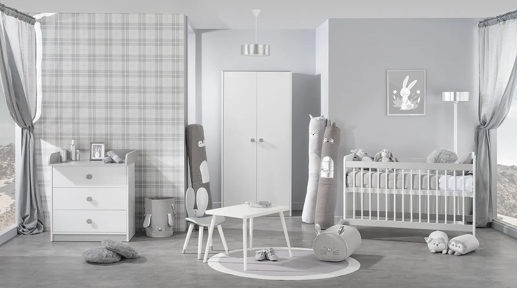 Zásuvková komoda Spencer - biela/šedá