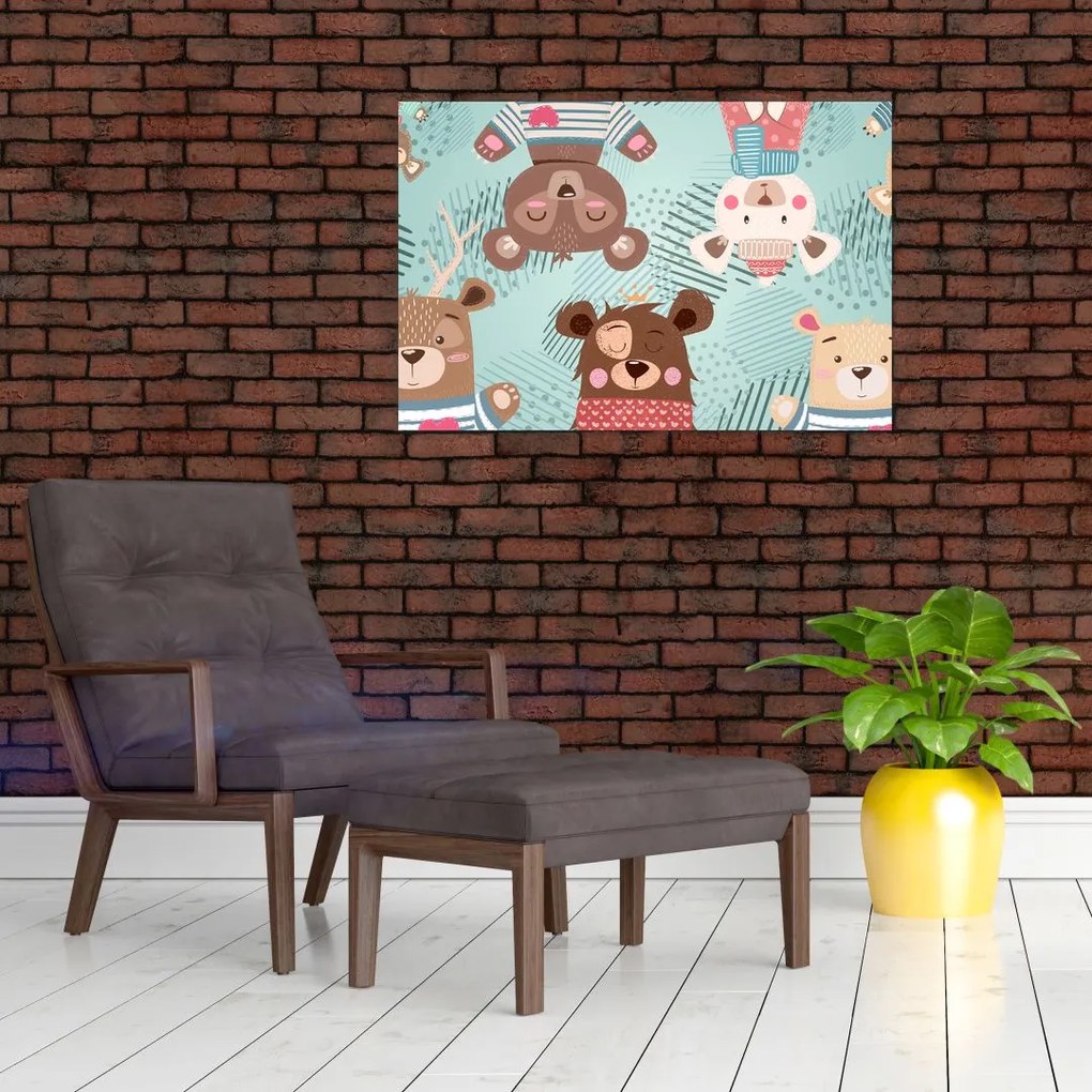 Obraz - Veselí medvedíci (90x60 cm)