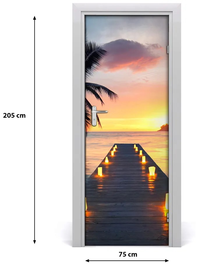 Fototapeta samolepiace dvere drevený most 75x205 cm