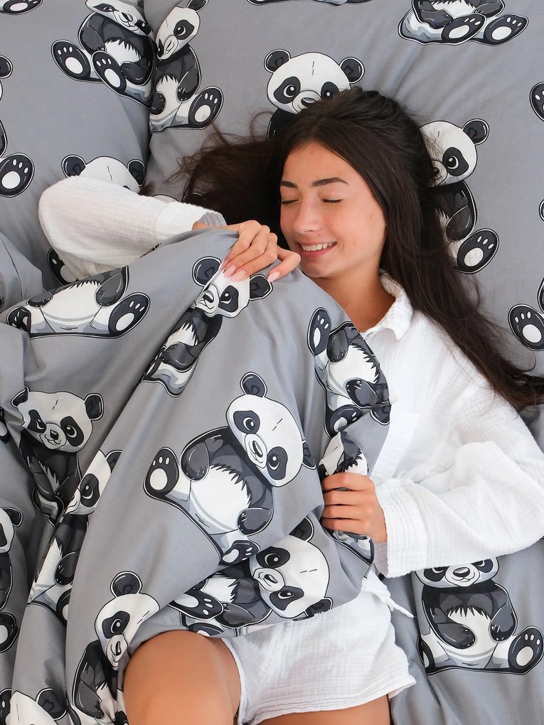 Francúzske bavlnené obliečky Renforcé - Panda