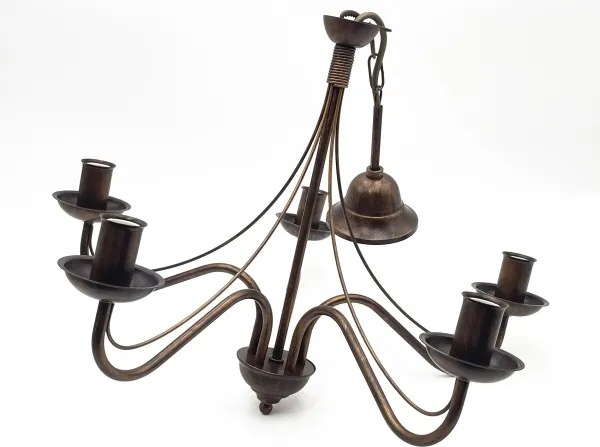 Luster na reťazi ANTON 5xE14/15W/230V bronzový