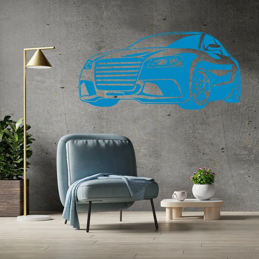 Veselá Stena Samolepka Auto Audi Farba: fialová, Veľkosť: 80 x 40 cm