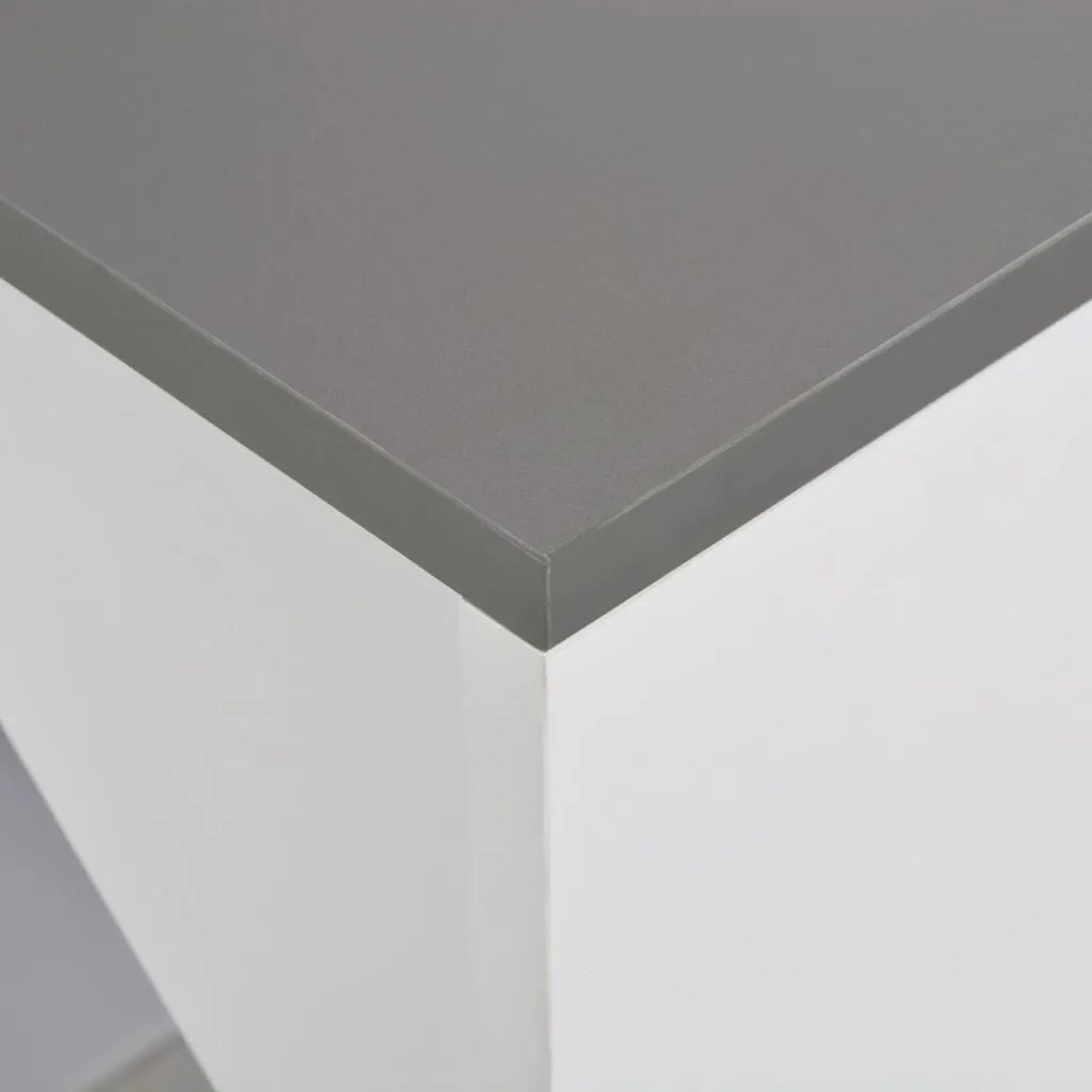 vidaXL Barový stôl so skrinkou, biely 115x59x200 cm