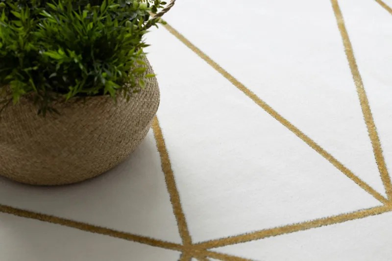 Kusový koberec Emerald 1013 cream and gold kruh, 200x200 (priemer) kruh, biela, obývacia izba, Dywany Łuszczów