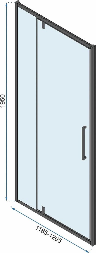 Rea Rapid Swing, rohový sprchovací kút 90(dvere) x 80(stena) x 195 cm, 6mm číre sklo, chrómový profil, KPL-K1606