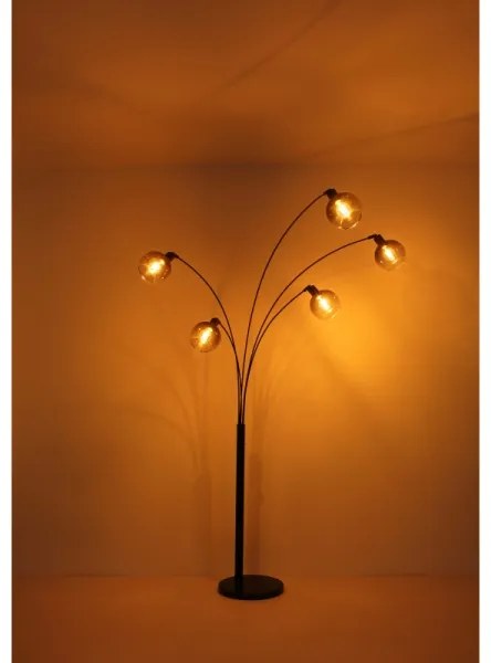 Globo 58228NBS - Stojacia lampa SEYMOUR 5xE27/40W/230V dymová