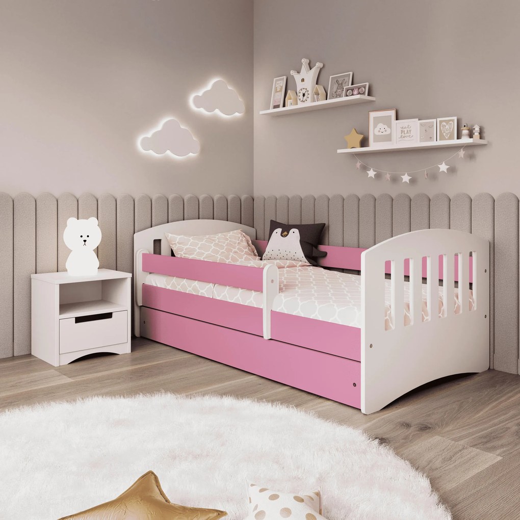 XXXLutz POSTEĽ PRE DETI A MLÁDEŽ 80/140 cm, biela, pink MID.YOU - Detské izby - 002142000115