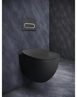 Závesné WC RAVAK Chrome bez splachovacieho kruhu čierna X01794