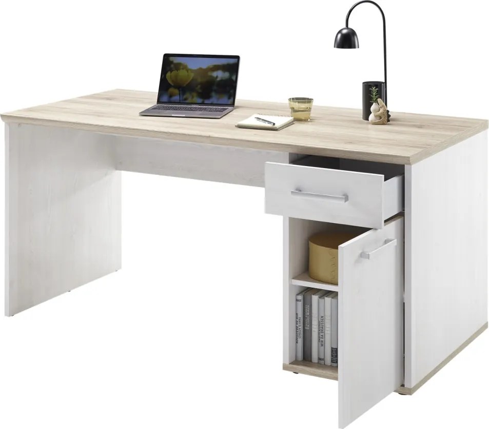 Písací stôl Romance, smrekovec/dub