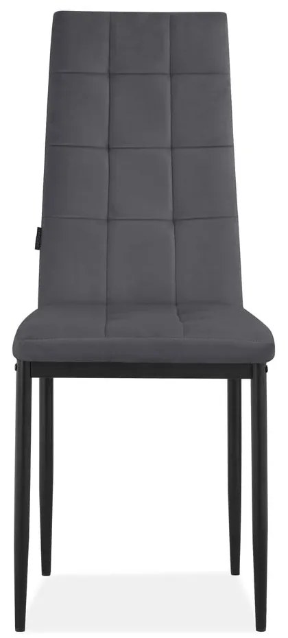 Antracitové zamatové jedálenské stoličky v súprave 2 ks Becca – Støraa