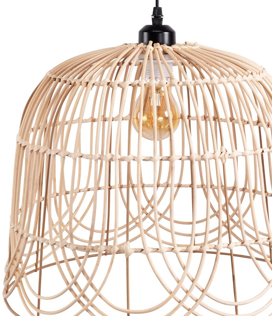 Toolight Boho, stropné svietidlo 40cm 1xE27 APP1352-1CP, čierna-prírodná hnedá, OSW-05765