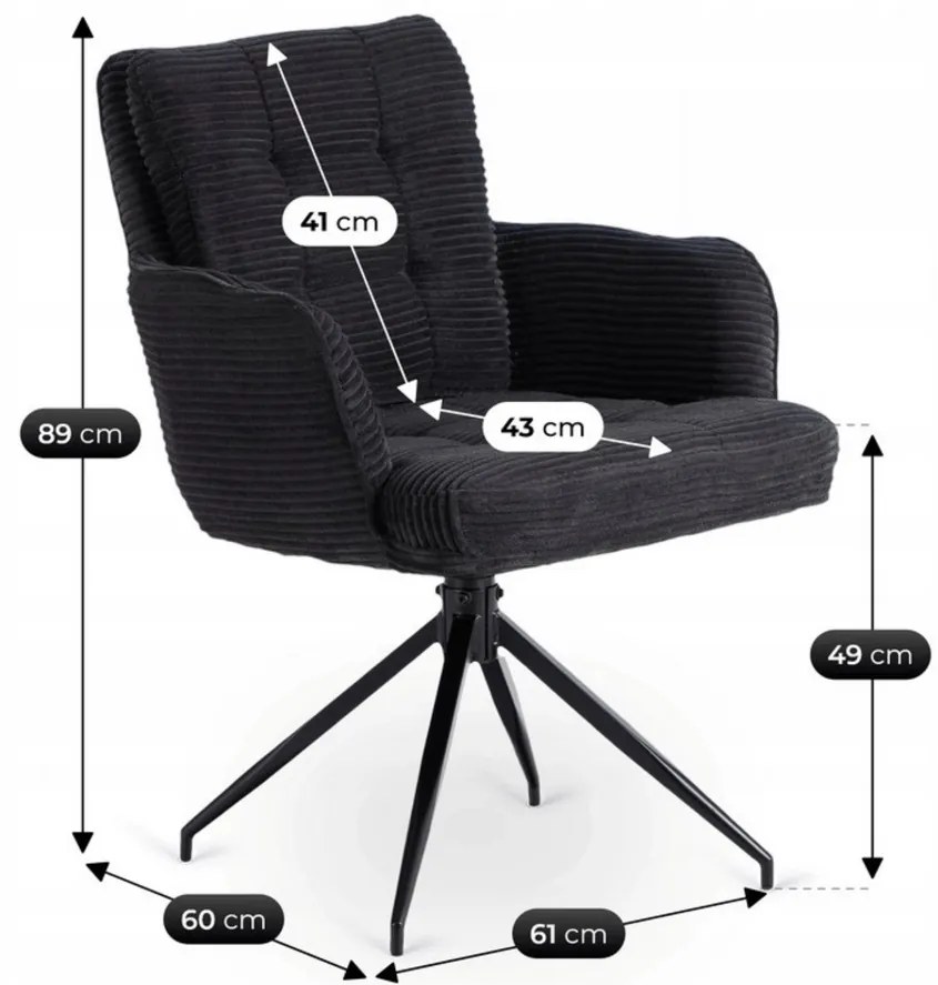 Otočná stolička MIA čierna