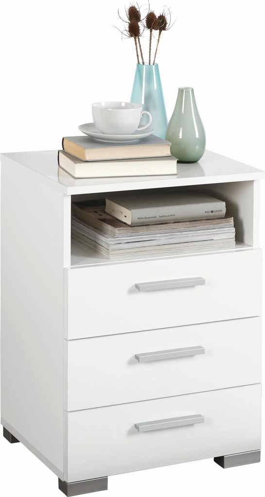 XXXLutz NOČNÝ STOLÍK, biela s vysokým leskom, 45/62/35 cm Carryhome - Spálňové sety - 002647005202