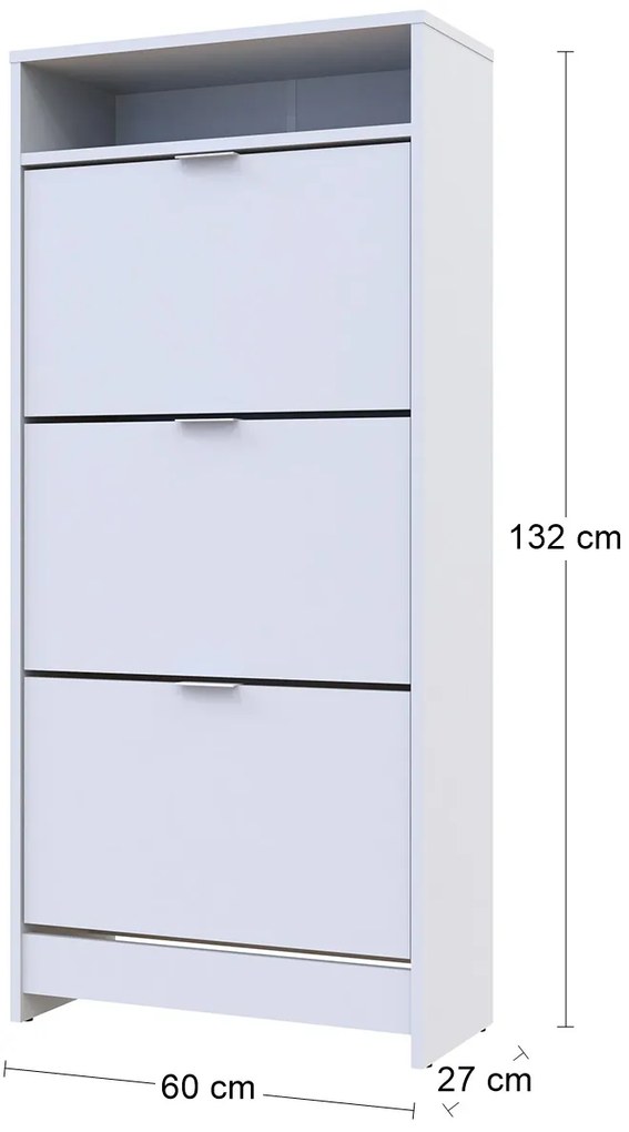 Botník (skrinka na topánky) Suter S8 - biela