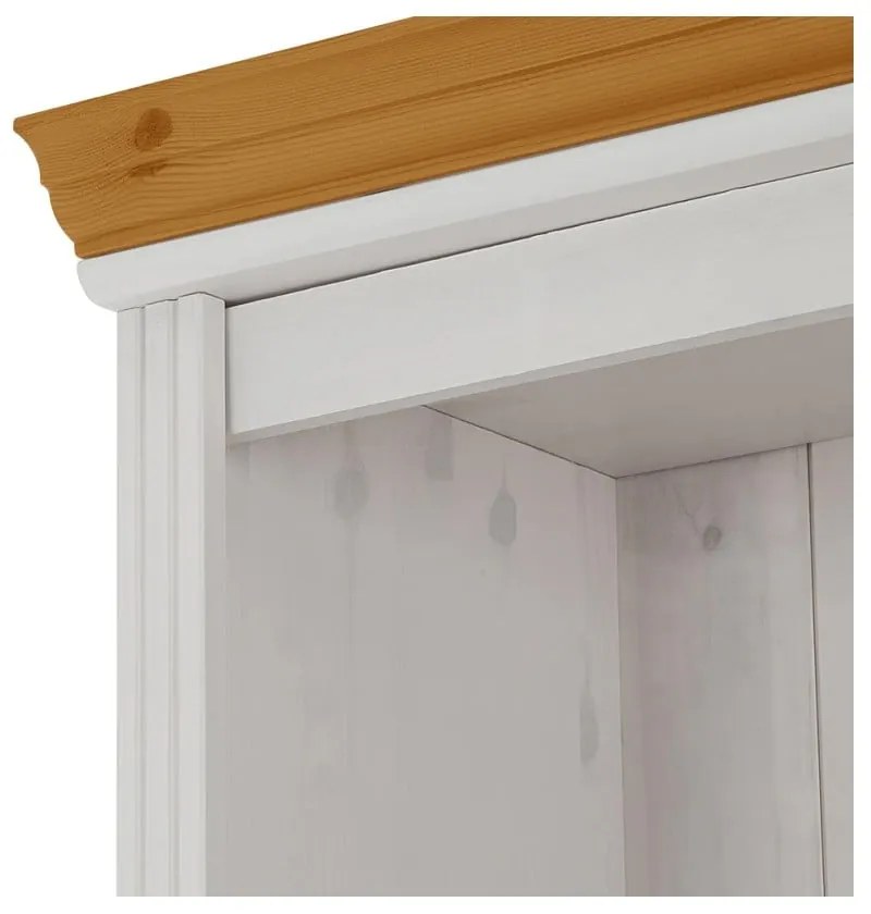 Biela knižnica z borovicového dreva 74x223x37 cm Anita – Støraa