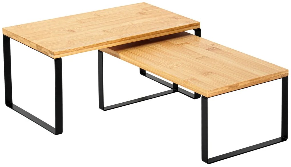 Sada 2 ks kuchyňských polic GINGER černá/hnědá
