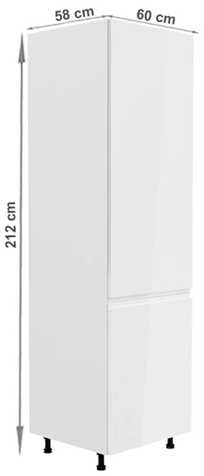 Kuchynská skrinka na vstavanú chladničku D60ZL Aurellia (biela + biely lesk) (P). Vlastná spoľahlivá doprava až k Vám domov. 1015757