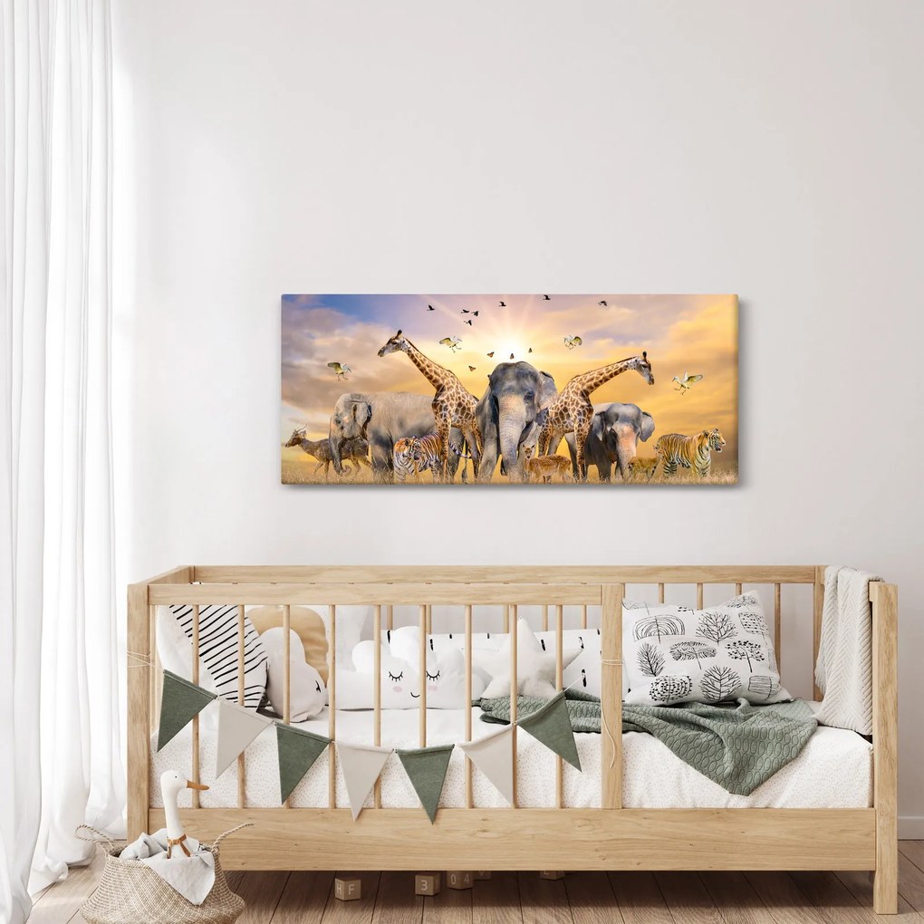 Obraz - Africké zvieratá (120x50 cm)