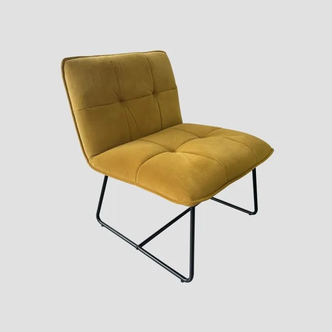 Kreslo NELOX zamatové horčicové 746307