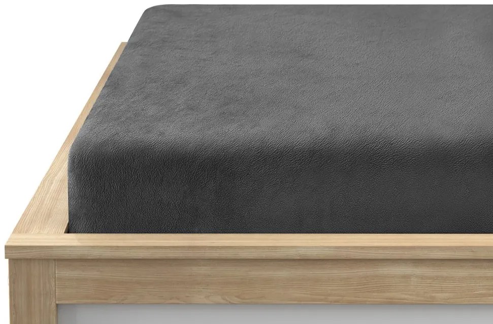 Flanelové obliečky VIANOČNÝ JELEŇ A TETROV biele + plachta mikroplyš SOFT 90x200 cm tmavosivá