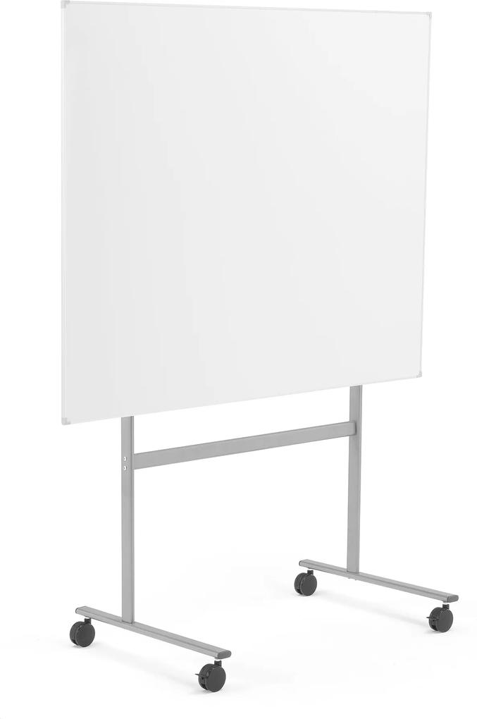 Biela magnetická tabuľa Doris s kolieskami, 1500x1200 mm