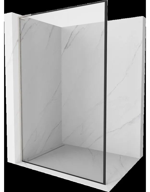 Mexen Kioto L sprchová stena Walk-in 110 x 200 cm, čierny vzor, kartáčovaný nikl - 800-110-103-97-70