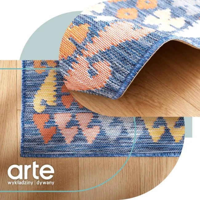 Obojstranný koberec Echo Aztec Navy