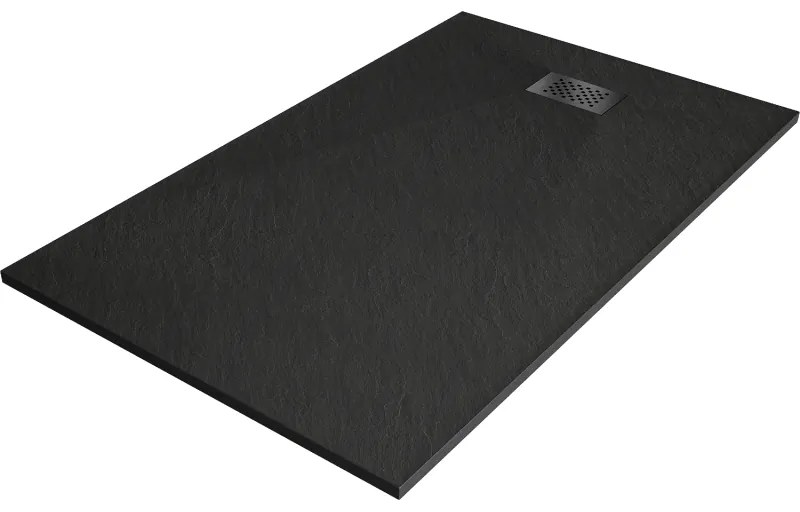 Mexen Hugo, obdĺžniková sprchová vanička SMC 150 x 80 cm, čierna, čierna krytka, 42708015-B