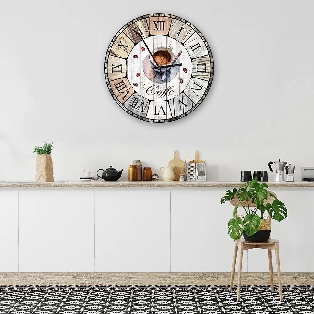 Gario Hodiny na stenu Káva v šálke Rozmery: 60 x 60 cm