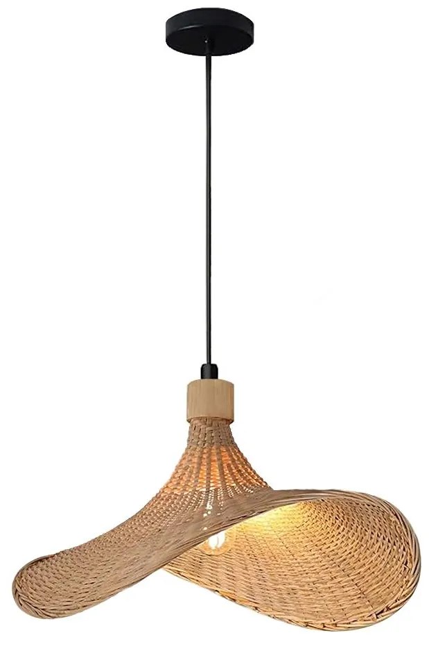 Toolight Toolight, bambusové závesné svietidlo 30cm 1xE27 APP1642-1CP, prírodná hnedá-čierna, OSW-05140