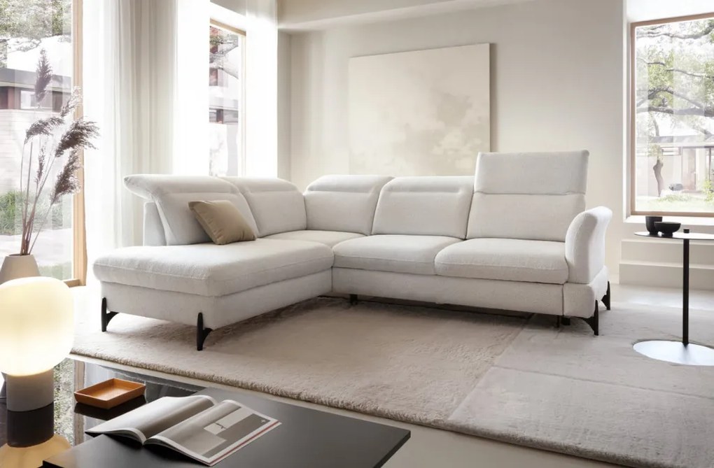 Rohová sedacia súprava Sienna 2, svetlo šedá látka, ľavý roh