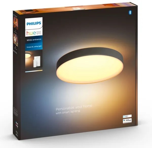 Philips - stmievateľné stropné svietidlo Hue ENRAVE XL LED/48W/230V čierne + diaľkový ovládač
