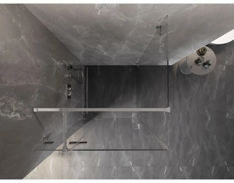 Mexen Lunar T, sklápací sprchový kút ľavý 110 x 110 cm, 8mm číre sklo, chrómový profil, 834T-110-110-01-00-L