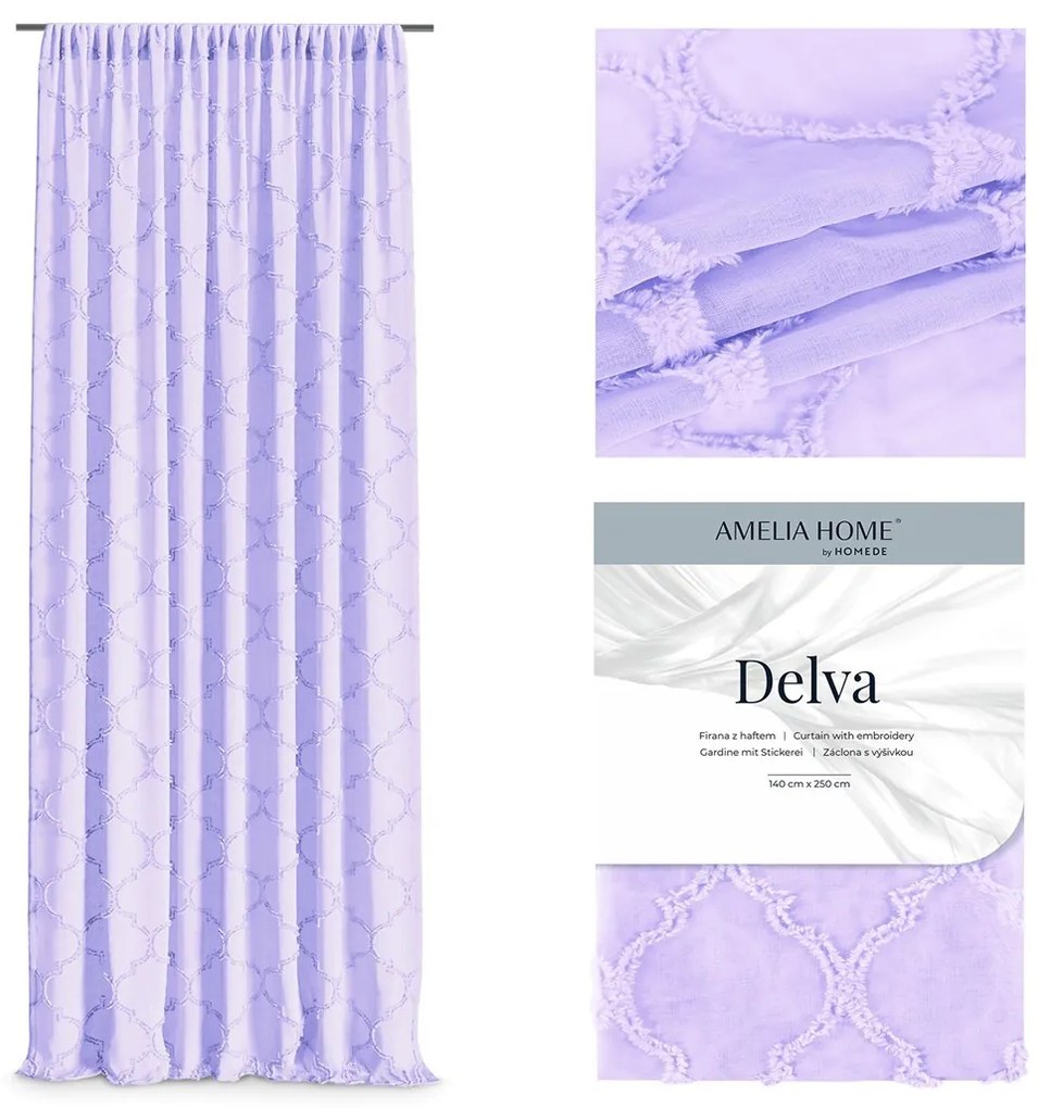 Záclona AmeliaHome Delva III levanduľová